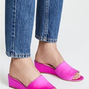 Loeffler Randall Tilly Satin Wedge Slide in Fuchsia
